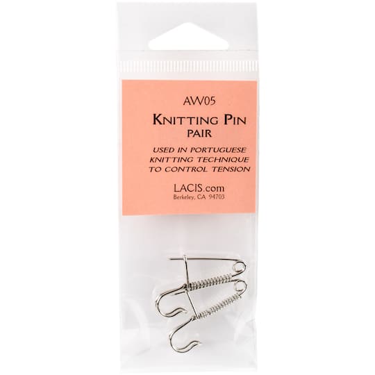Lacis Silver Knitting Pin Pair